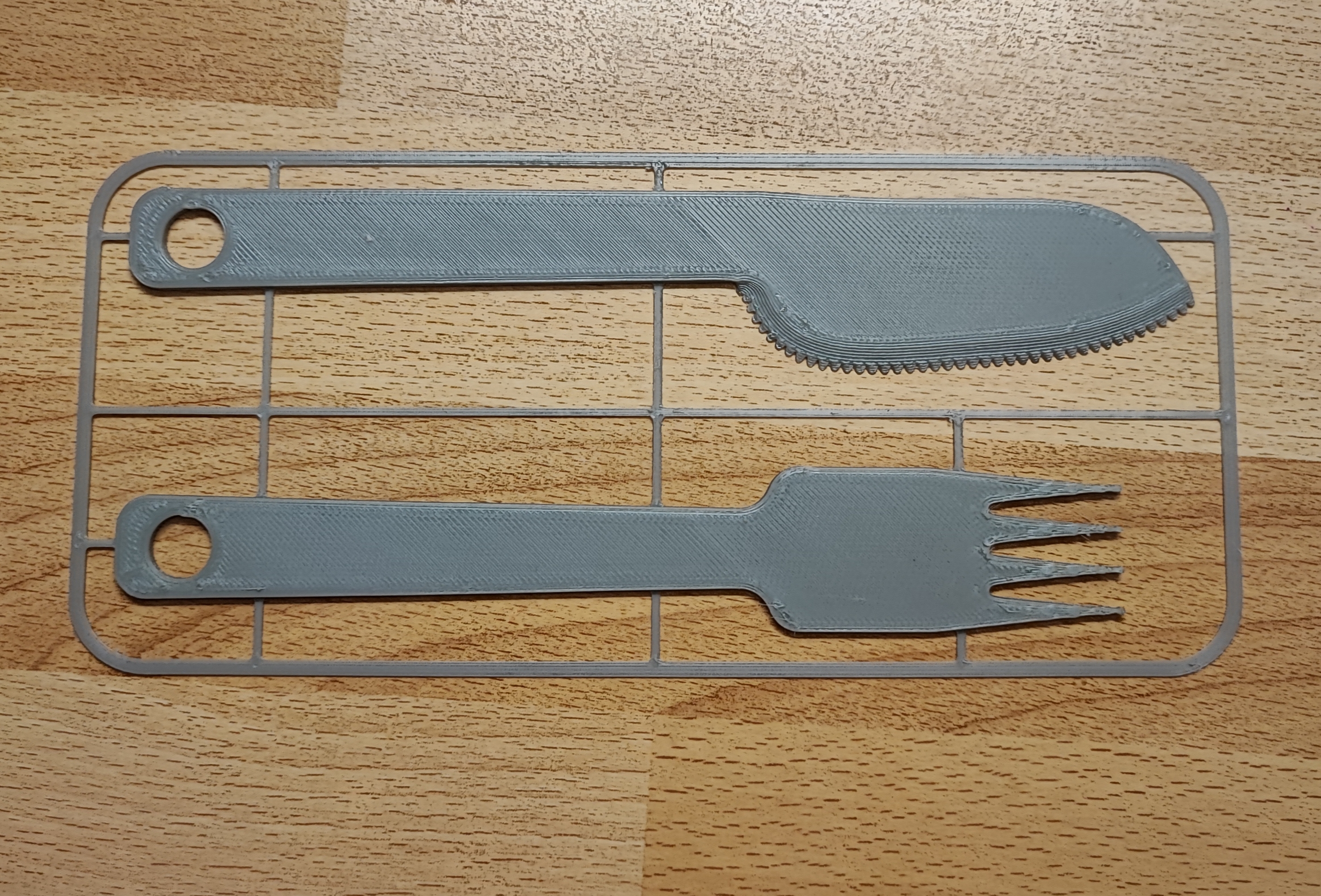 Compact Camping Cutlery Set (Knife + Fork) – Print-in-Place Frame — miniatura 2