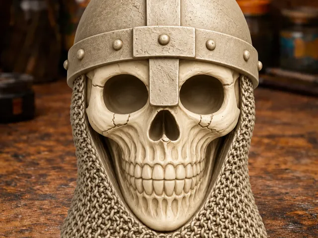 Medieval Knight Skull – Templar Warrior Skeleton Bust