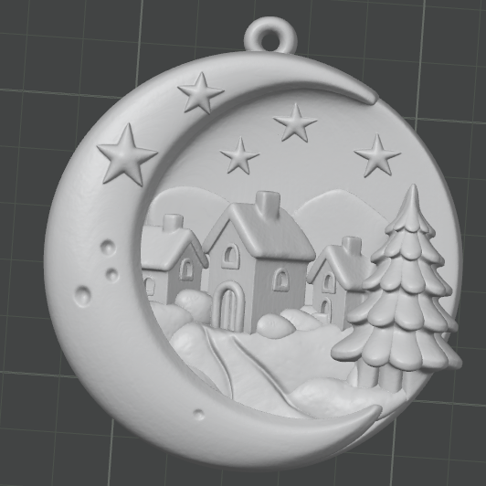 Moon Village Christmas Ornament