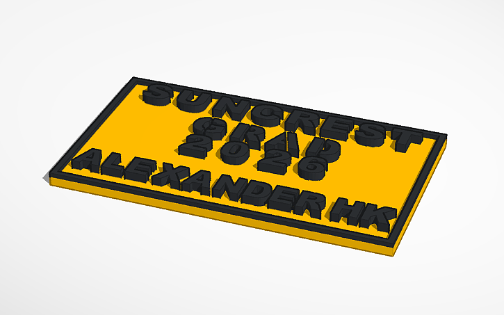 Suncrest Grad 2026 Alexander H-K sign 3D model