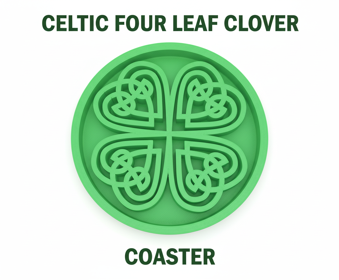 Celtic Four Leaf Clover Coaster