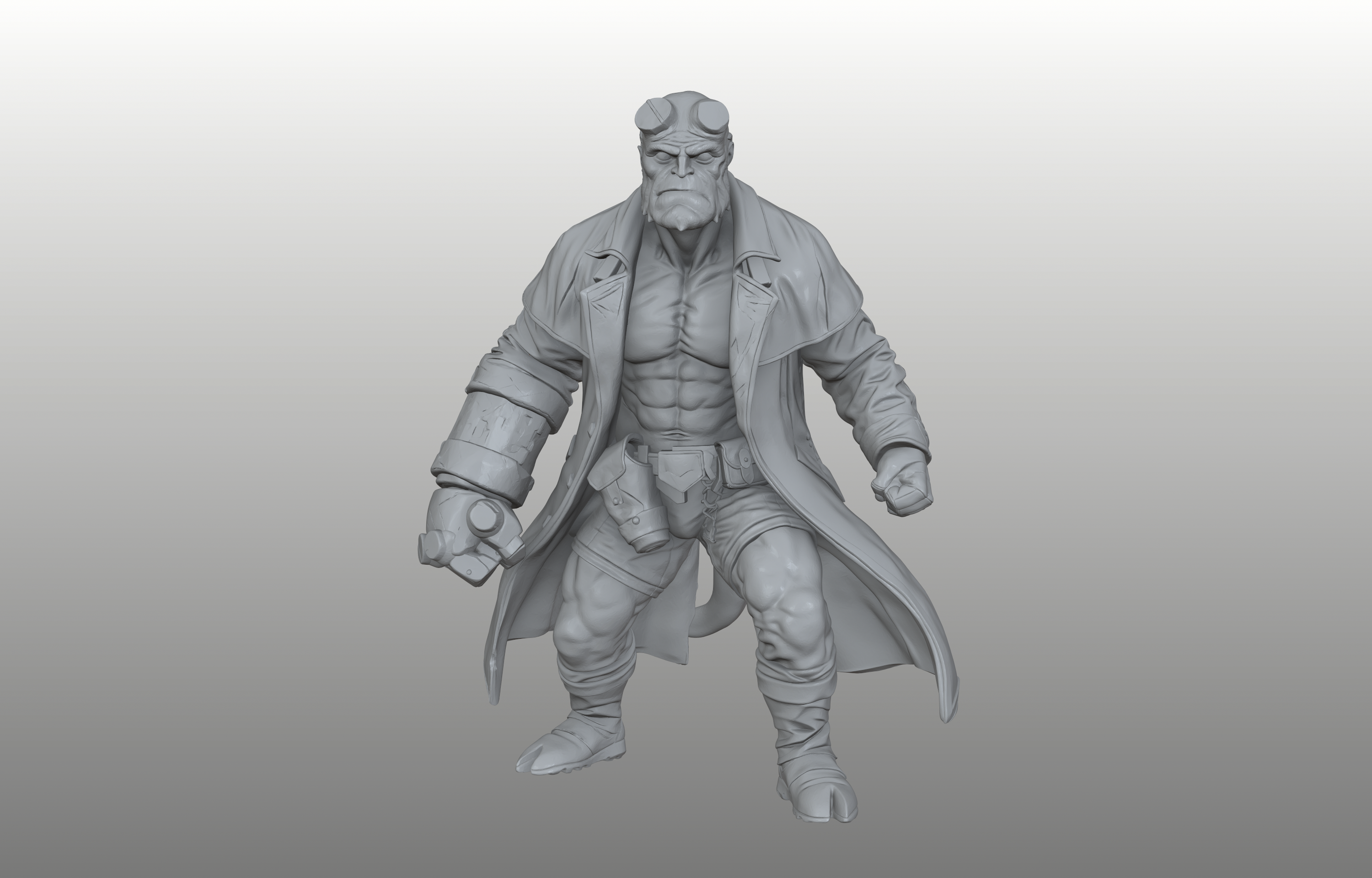 Hellboy - Red Demon Investigator - The Stone Hand Warrior Pré-Supported