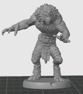 D&D werewolf in attacking pose