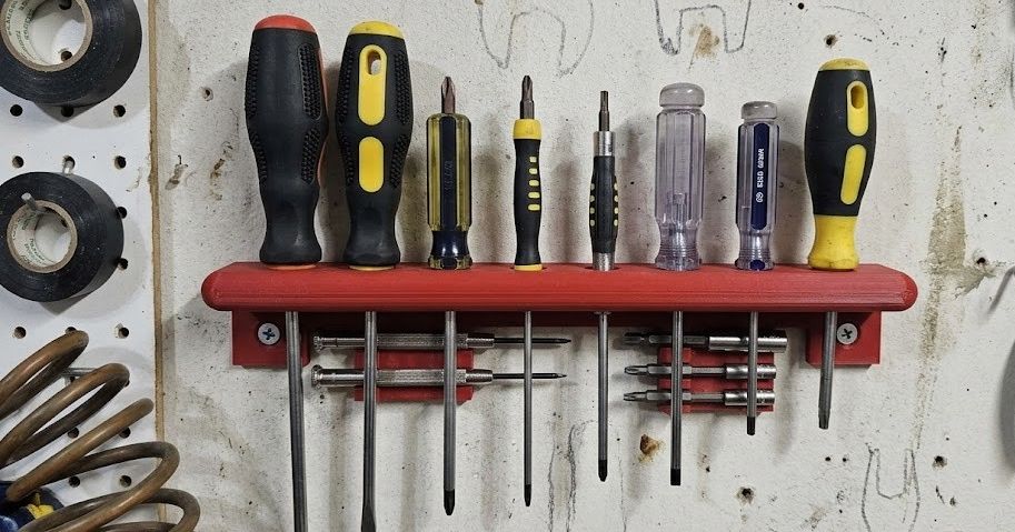 Wall-Mounted 3D-Printed Screwdriver Organizer by kkmmedia3d | Download ...