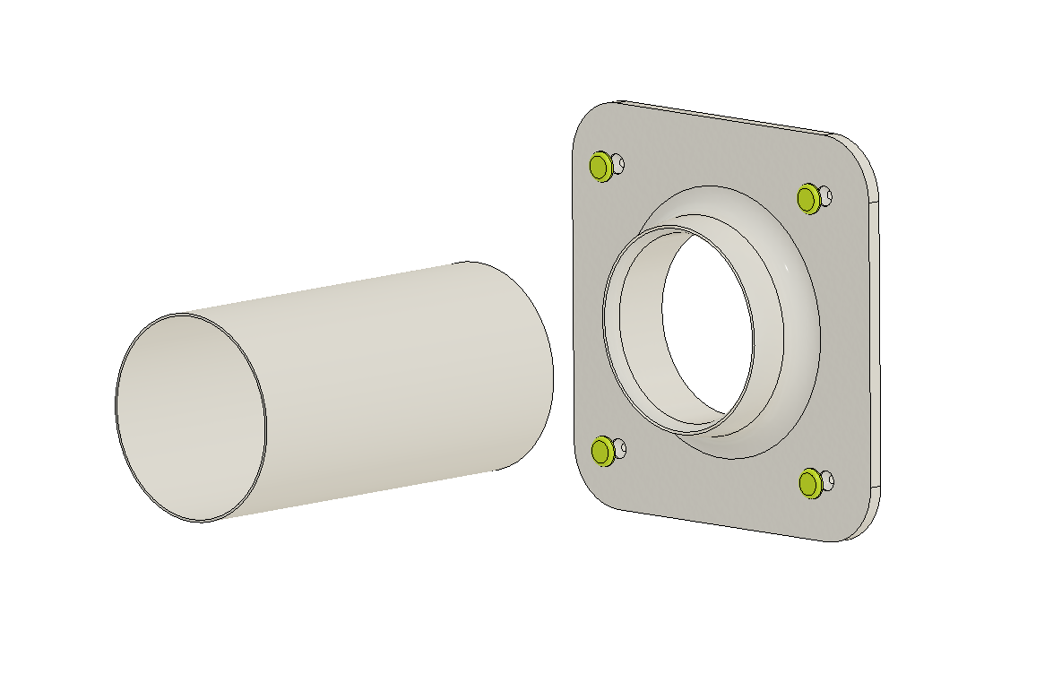 Wallmount for 100mm pipe / 1.2mm thick for extractor hood