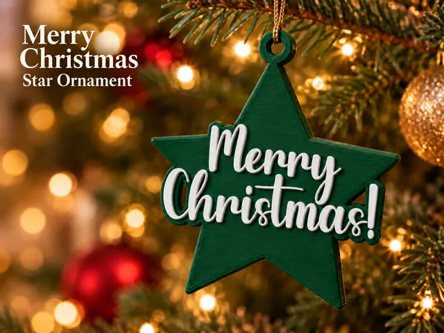 Merry Christmas Star Ornament