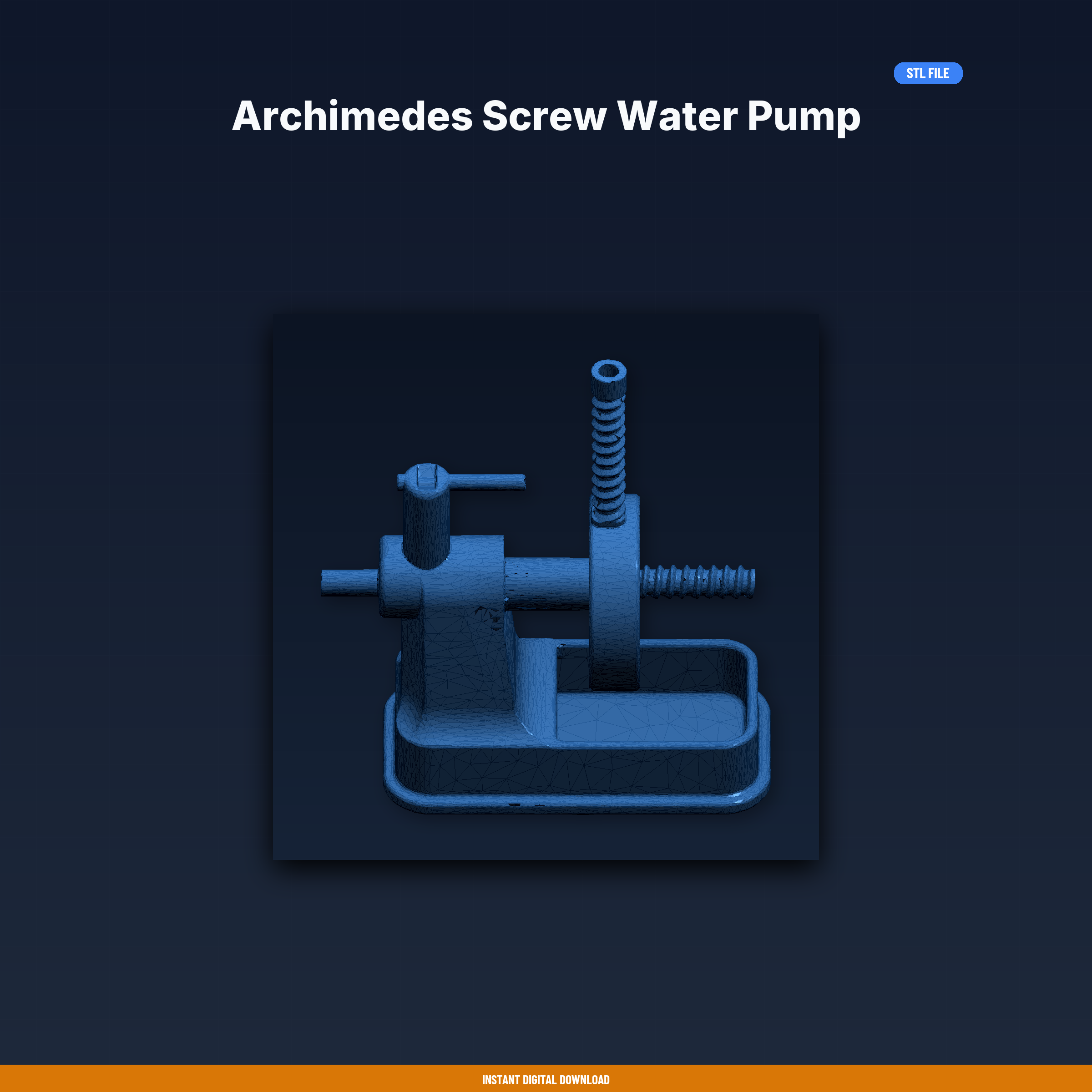 Archimedes Screw Water Pump - 3D Printable STL File