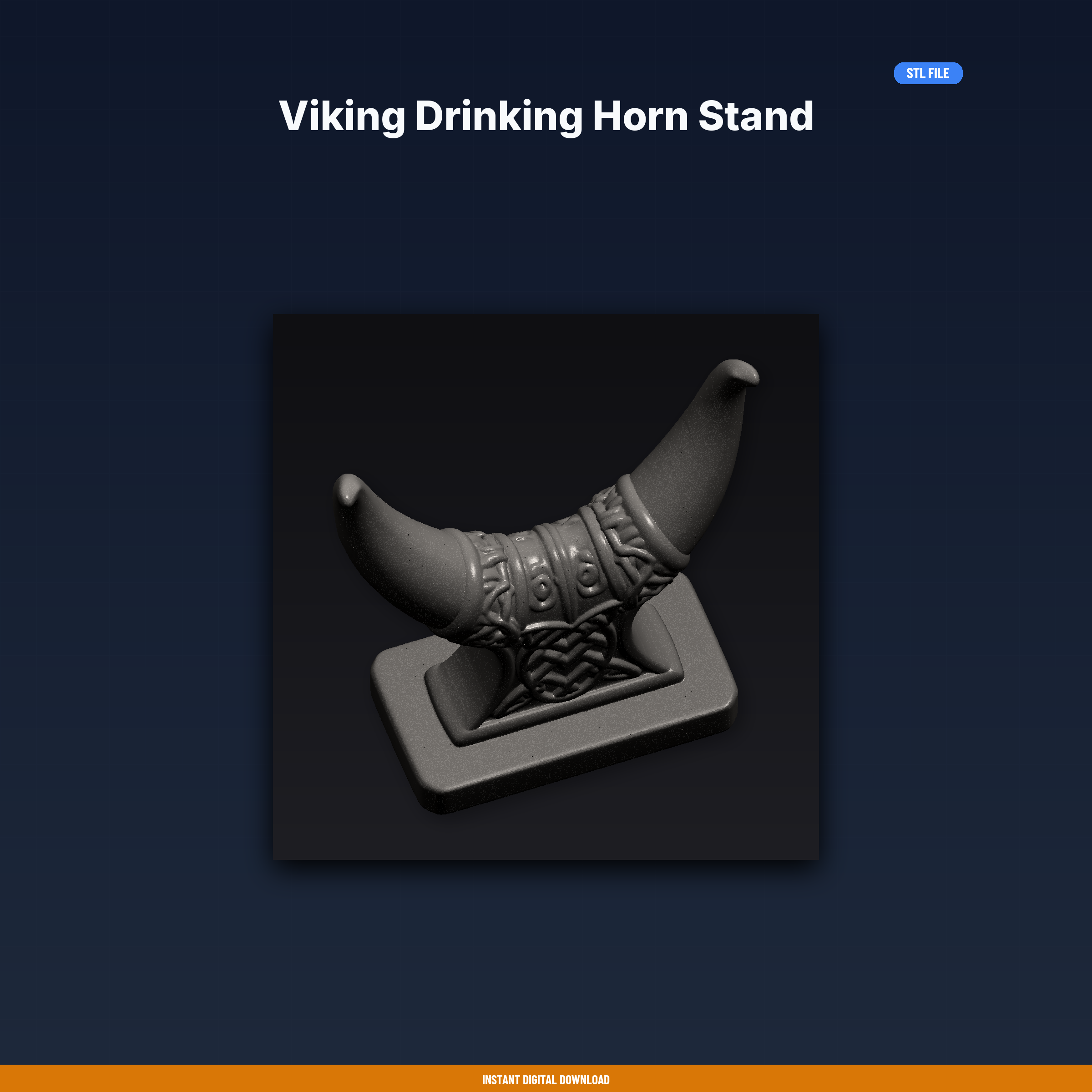Viking Drinking Horn Stand - 3D Printable STL File