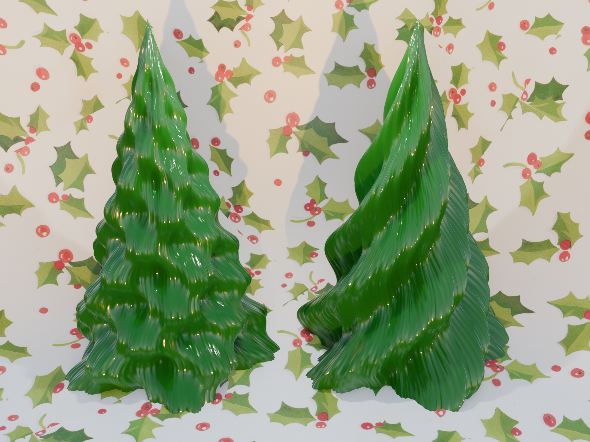 Julia set based ornamental Christmas trees