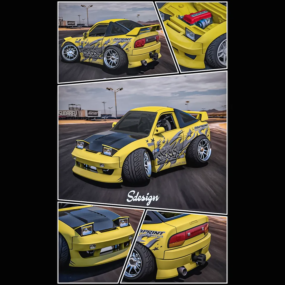 Nissan 180sx Tooned (1/18 Scale) by Michael Doe | Download