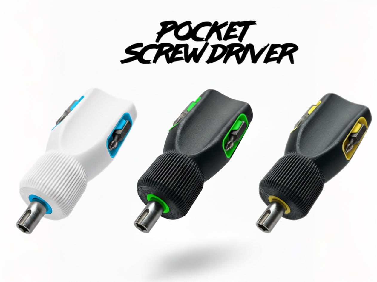 Portable Screwdriver with Integrated 3-Bit Storage