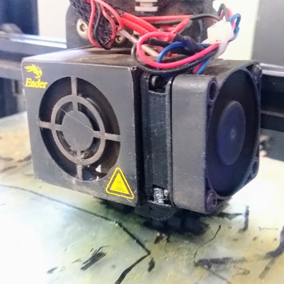 Ender 3 Minimum effort 4010 - 4020 hotend fan replacement adapter