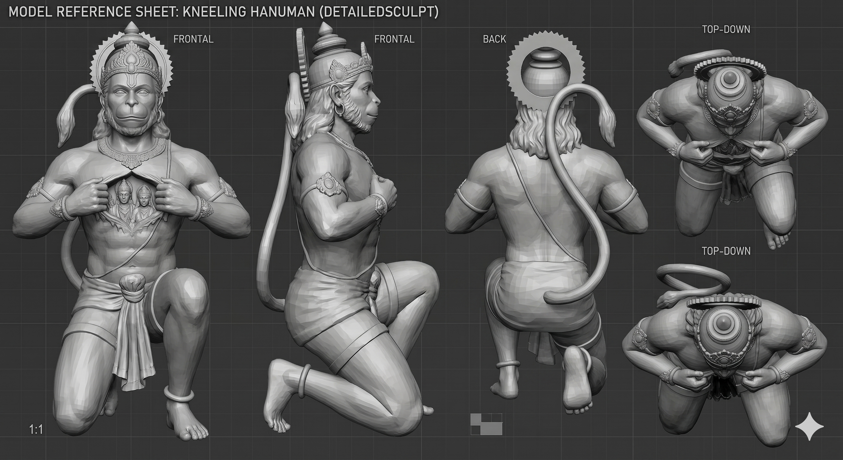 Miniatura 5 do modelo 3D hanuman
