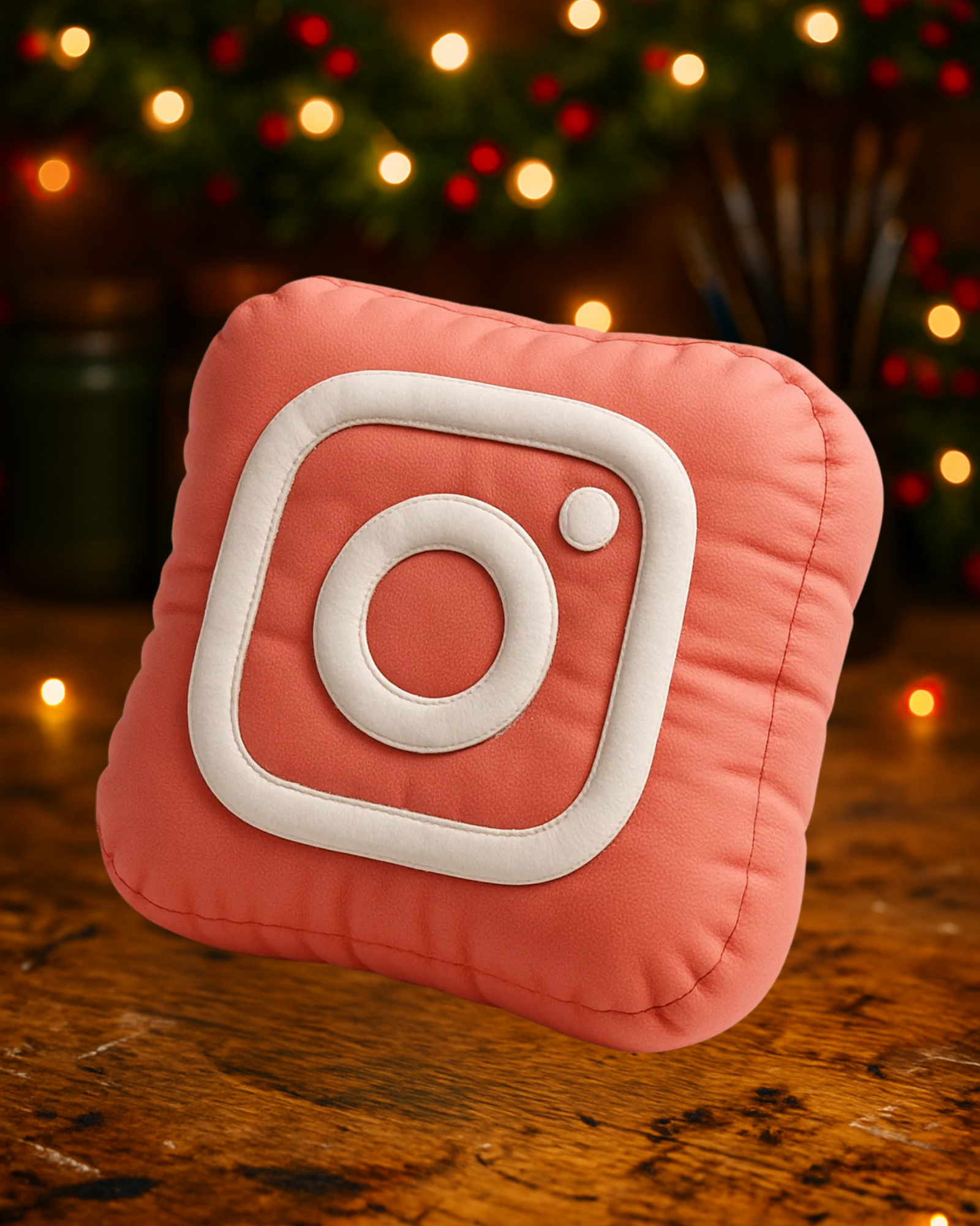 Social Media Icon Pillow – Soft Decorative Cushion