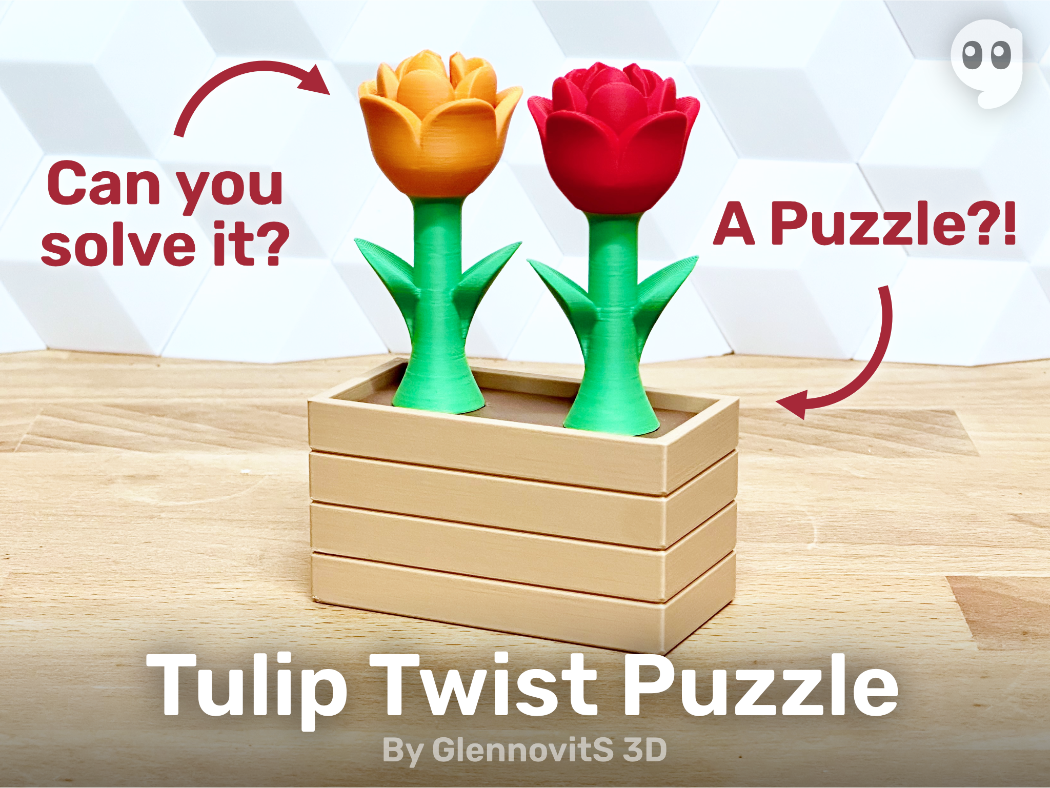 Tulip Twist Puzzle (decor/flower styled helix puzzle gift)