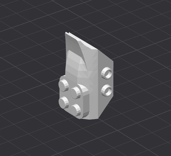 Brick Compatible (79897) Slope Brick with Wing and 4 Top Studs and Side Studs
