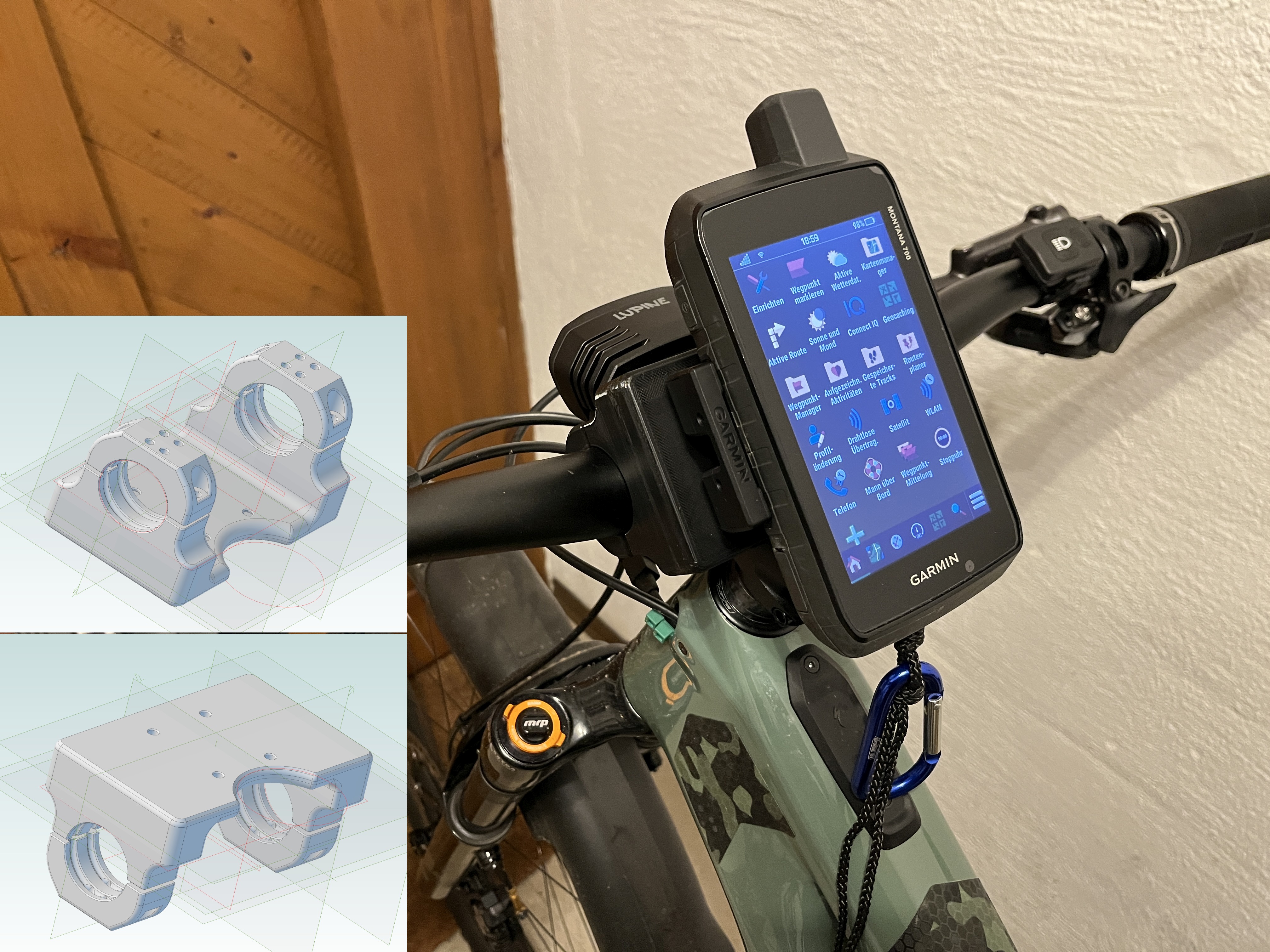 MTB - Garmin - GPS-Halterung für Montana 700er Series - Ø35 3D model