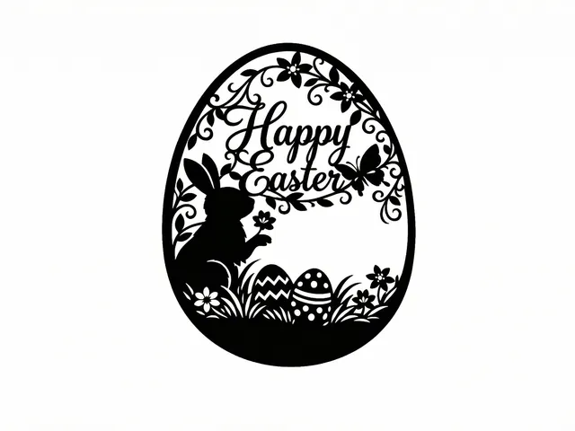 Happy Easter - Bunny Egg Silhouette 2