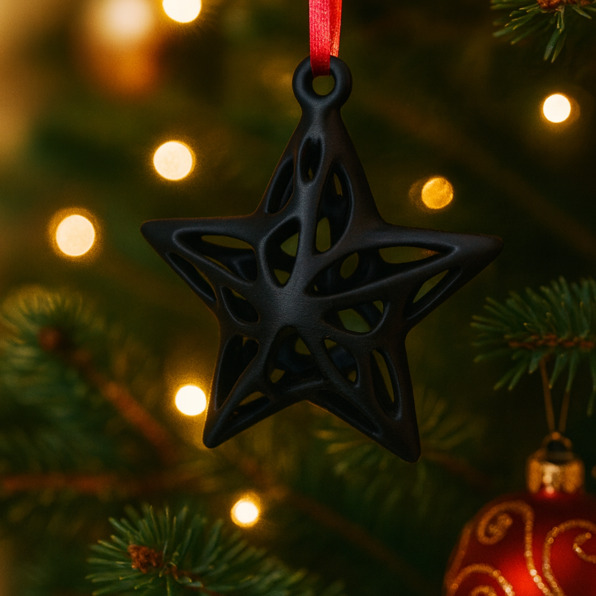 STAR ORNAMENT VORONOI / CHRISTMAS TREE DECOR / HOMEDECOR / DECOR / DECORATIONS / DESIGNER — miniatura 2