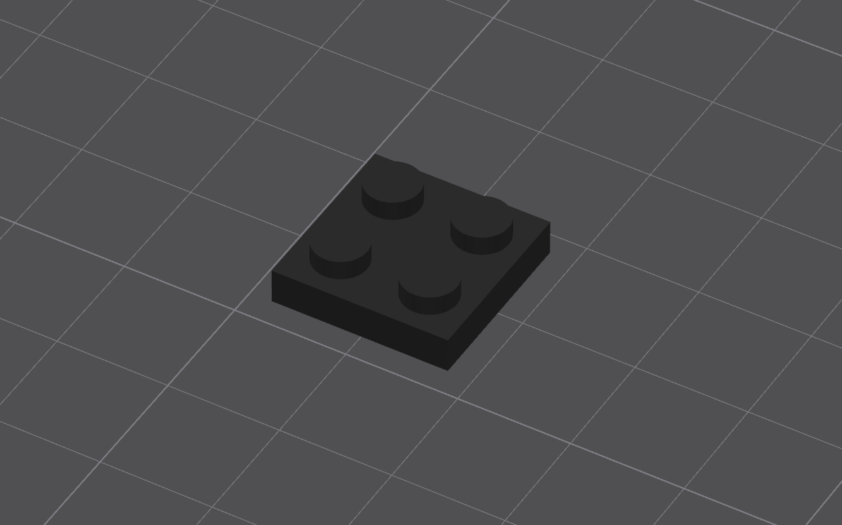 Lego compatible 2x2 plate