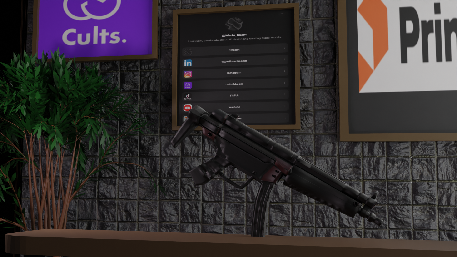MP5 Submachine Gun – 3D Printed Replica Model