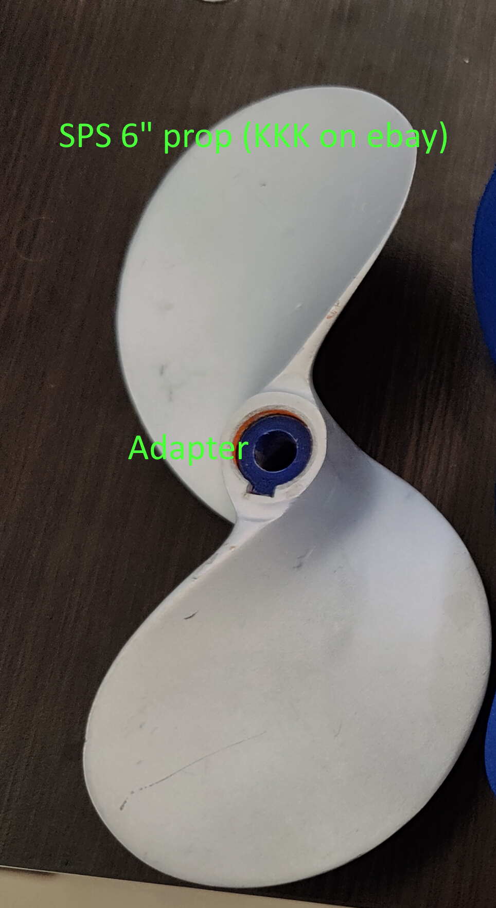 Adapter from SPS boat prop to 7070 motor with 10mm shaft
