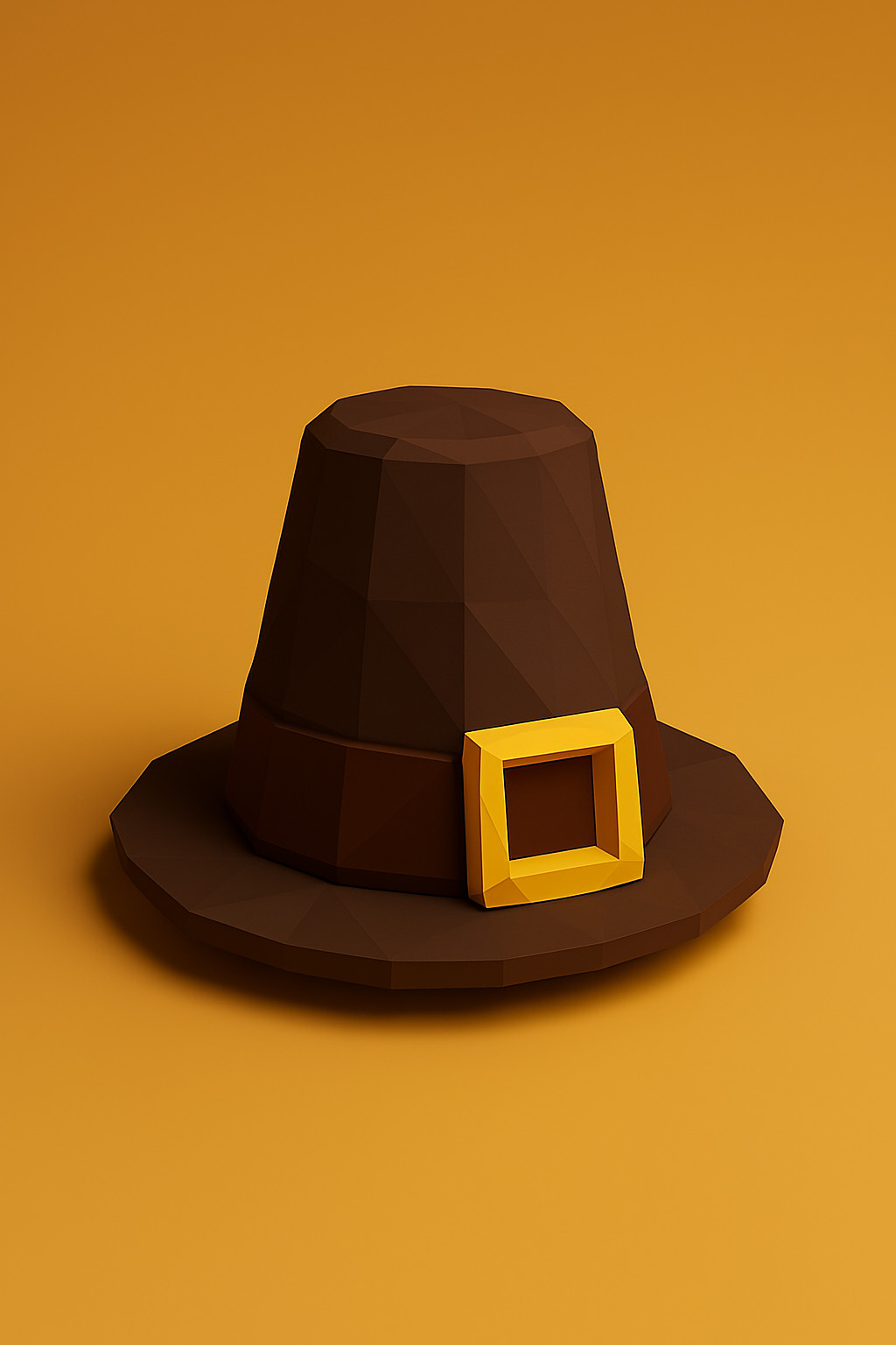 Thanksgiving pilgrim hat low poly