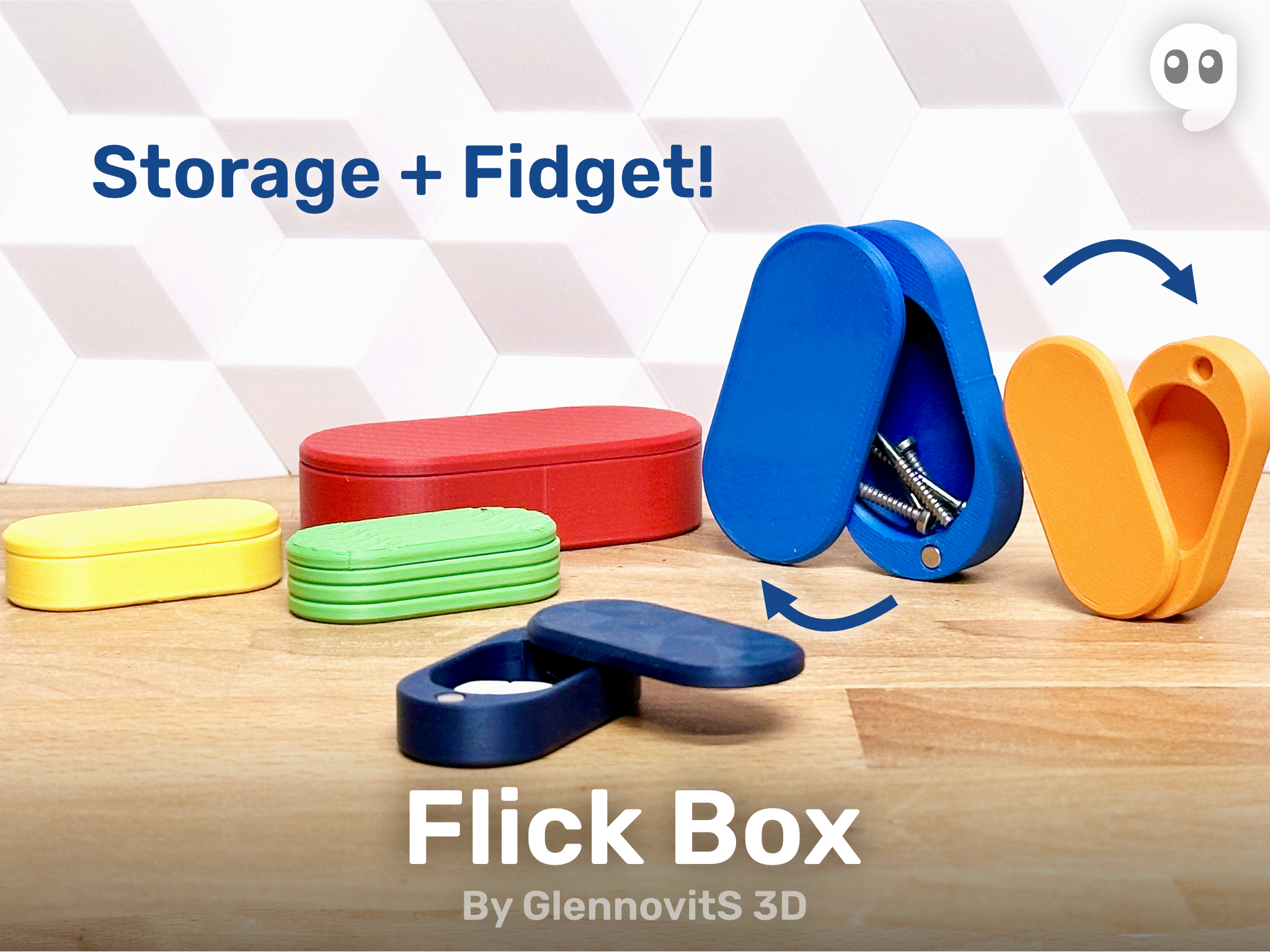 Flick Box (fidget storage to-go magnetic edc)