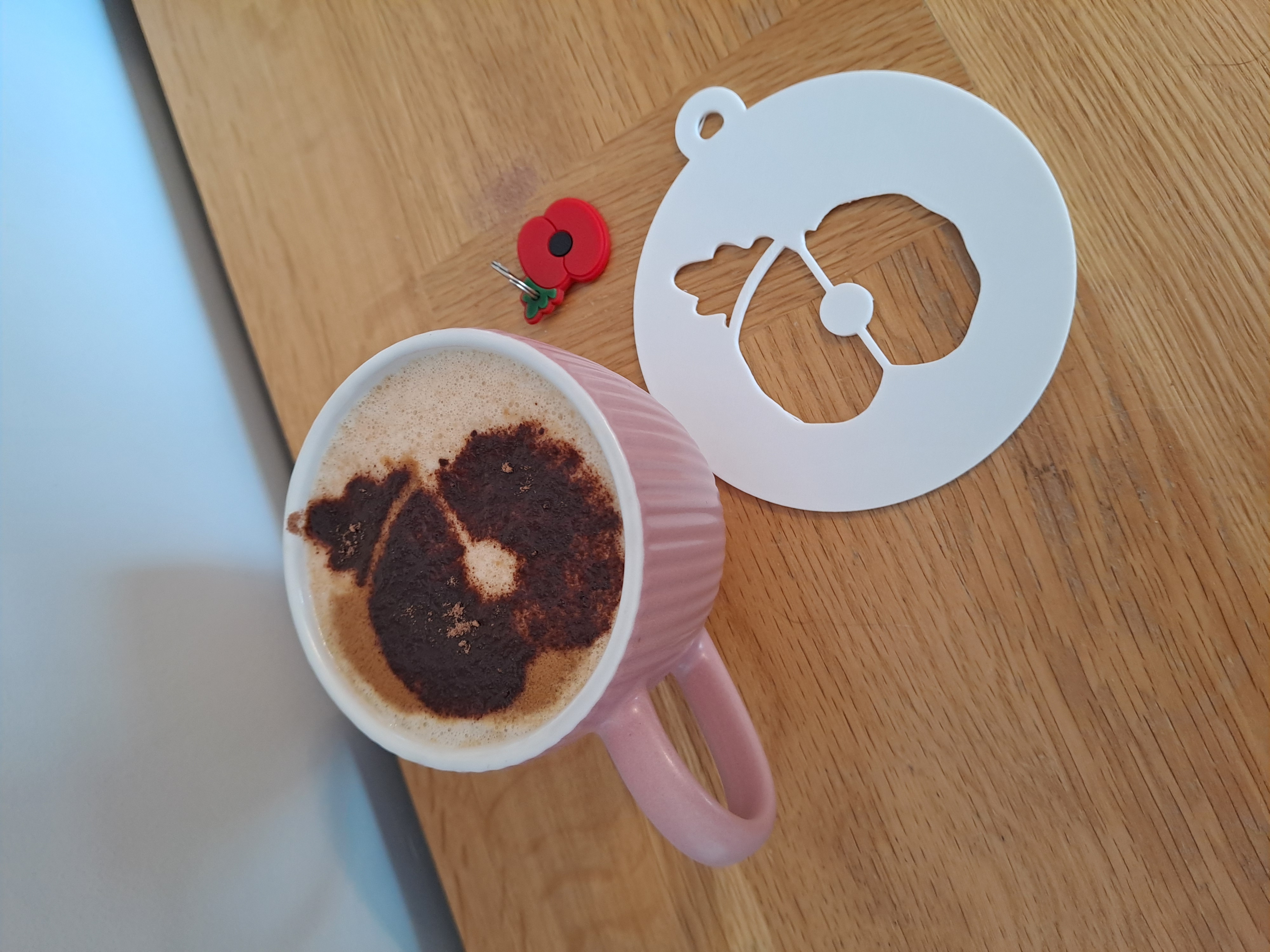 Remembrance Sunday - Poppy - Coffee Stencil Art