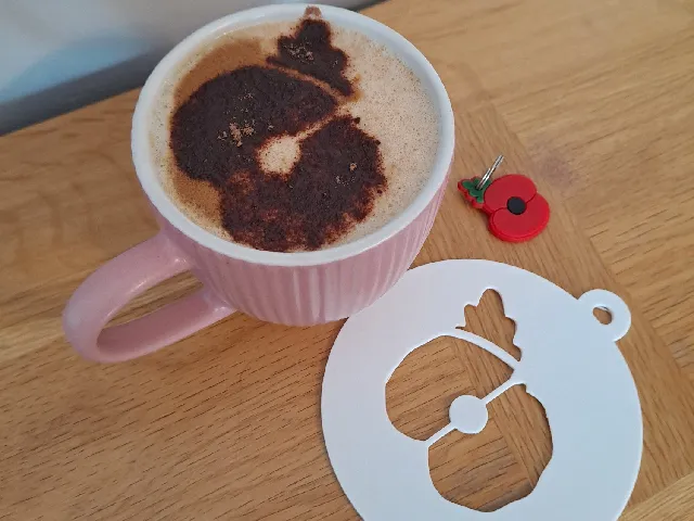 Remembrance Sunday - Poppy - Coffee Stencil Art