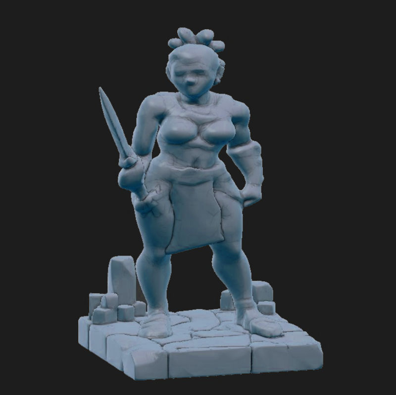 TTRPG Miniatur Young Inca Female Warrier NO Support needed — miniatura 2