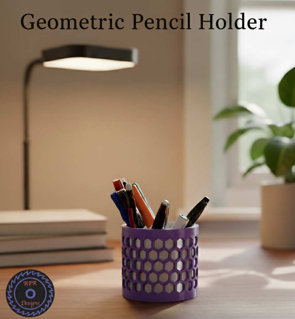 Geometric Pencil Holder - Two-Color Design