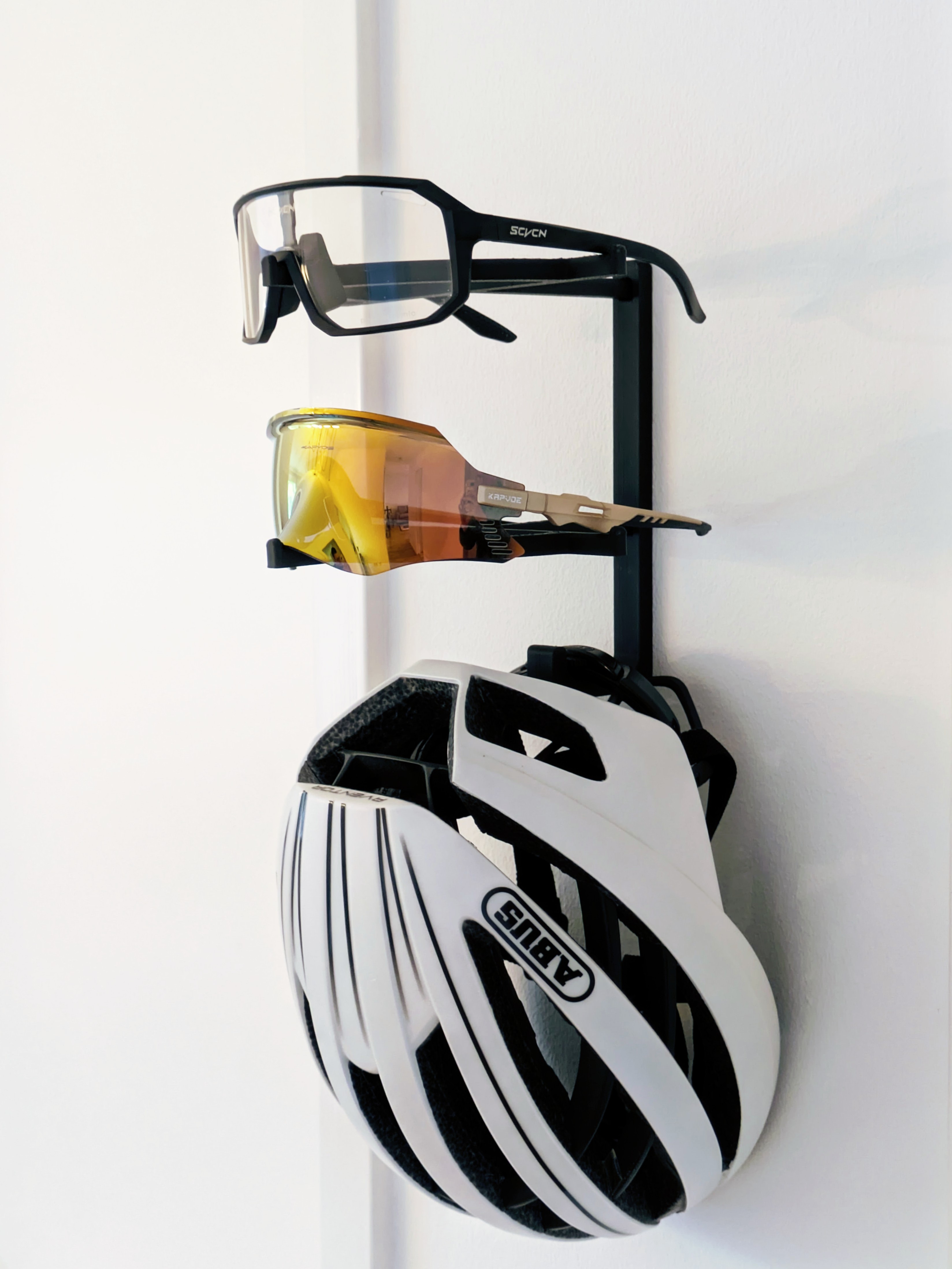 Bicycle Helmet + Glasses Wall Hanger