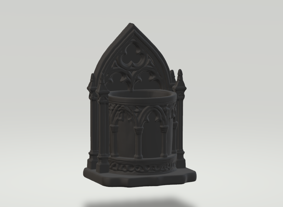 Gothic Style Pen Holder – 3D Printable Desk Organizer