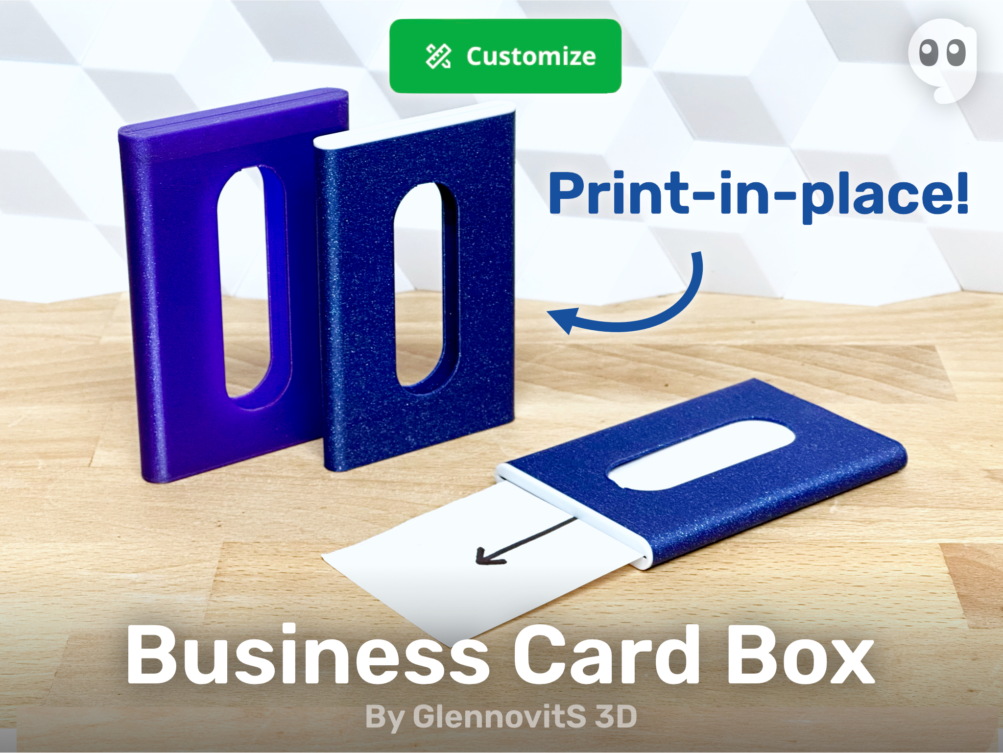 Business Card Box (parametric, customizable, print-in-place)