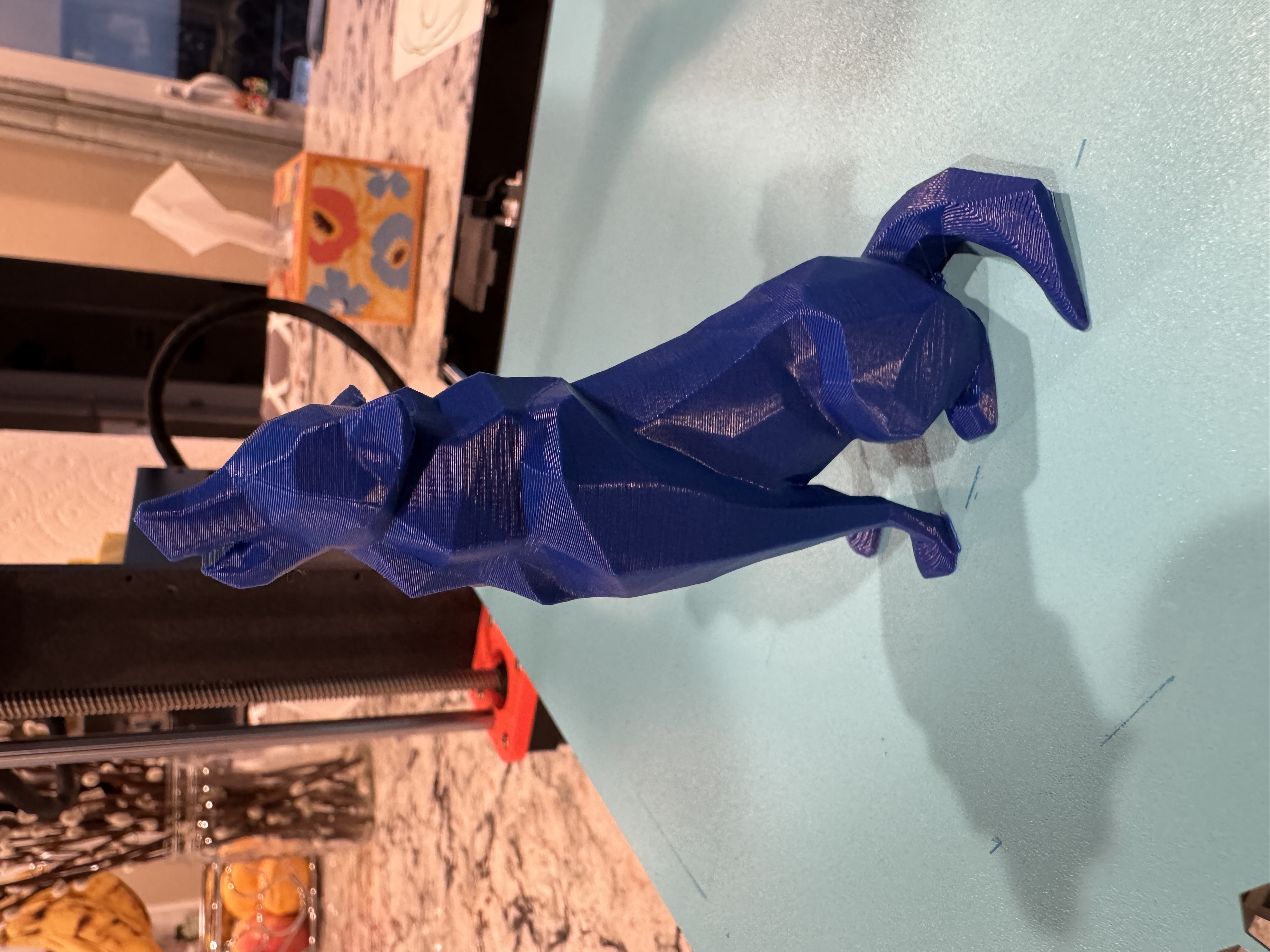 Reduced face count low poly wolf