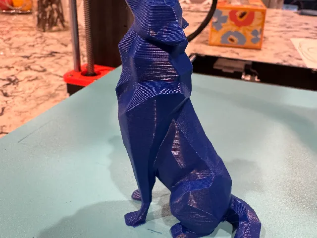 Reduced face count low poly wolf