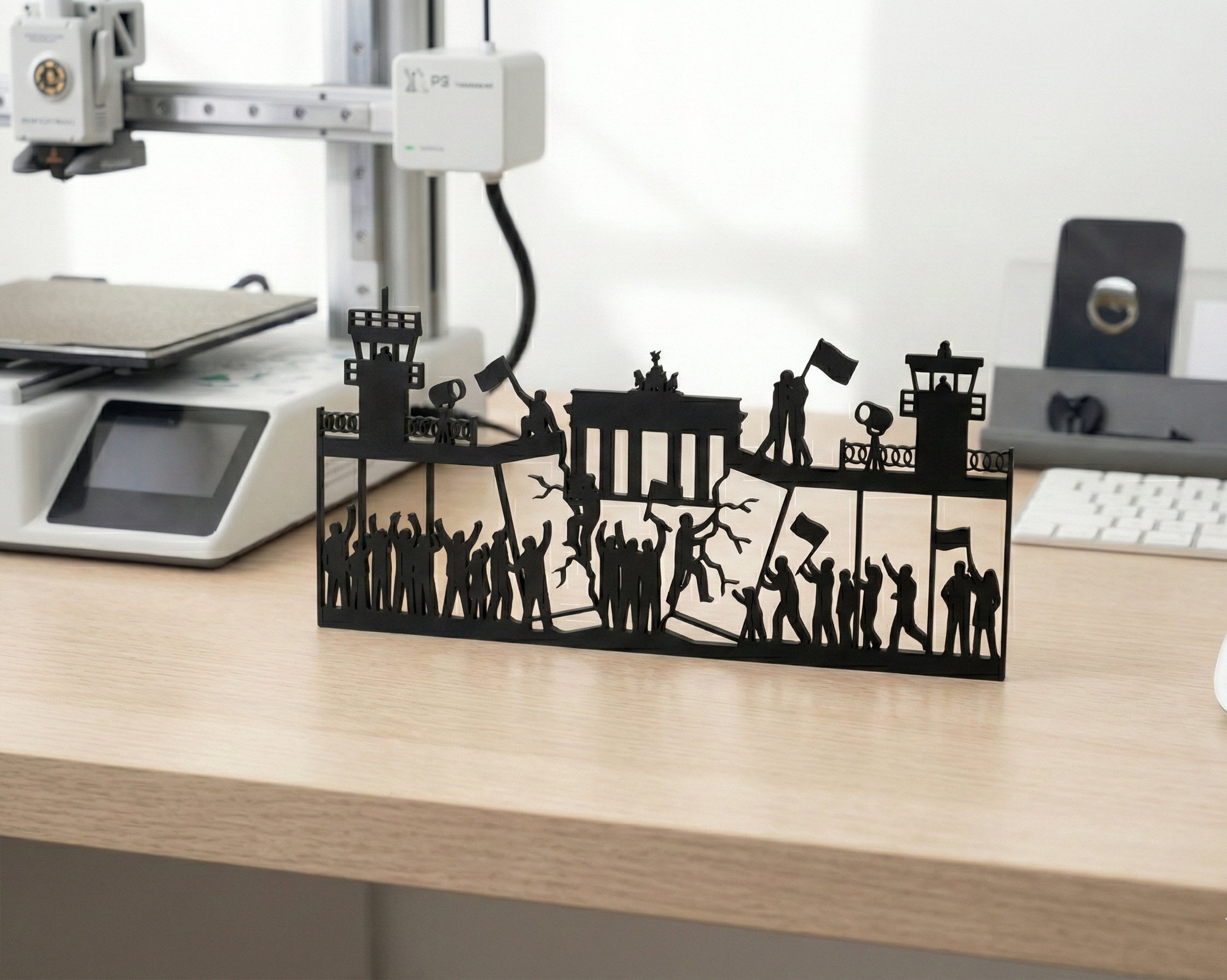 Berlin Wall Fall - Historical Silhouette Art