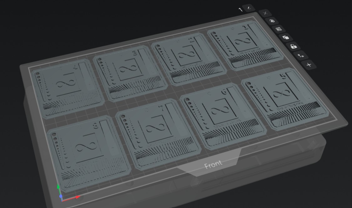 Miniatura 2 do modelo 3D Numbered Resin Exposure Test - XP2 Validation Matrix