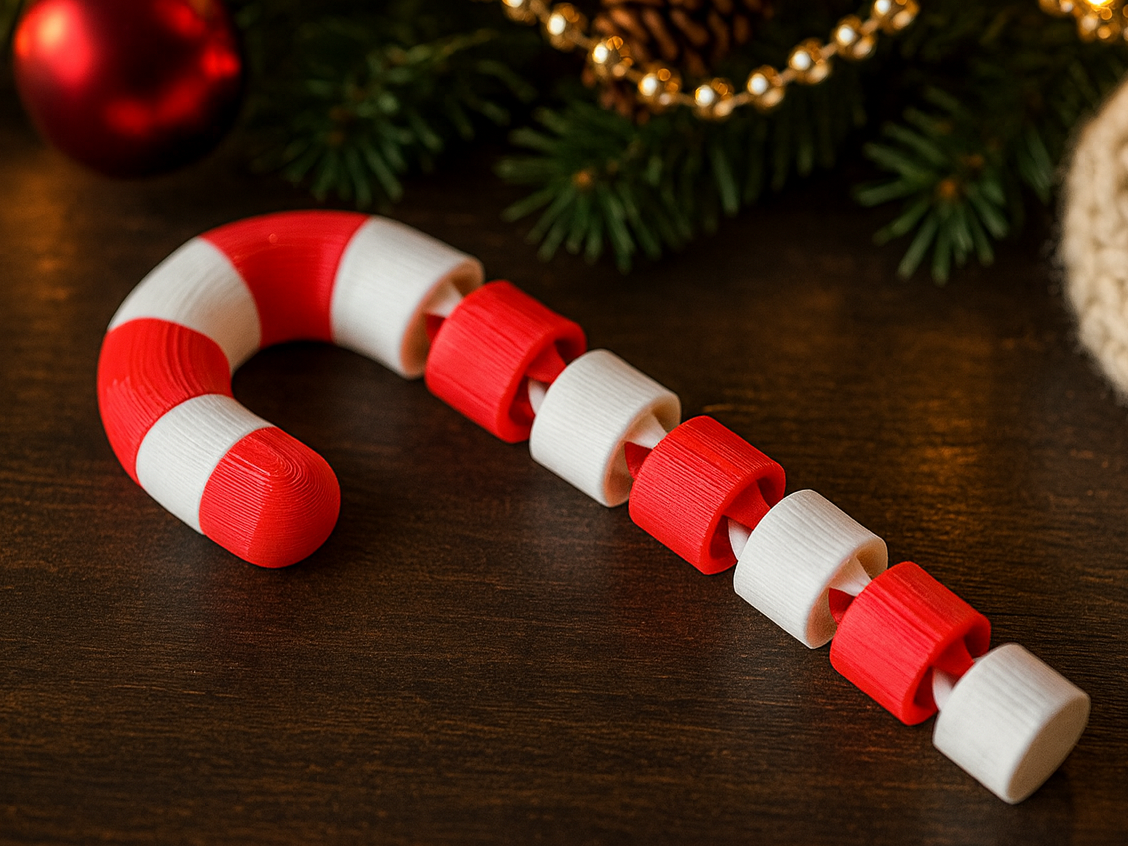 Flexi Christmas - Articulated Candy Cane Toy