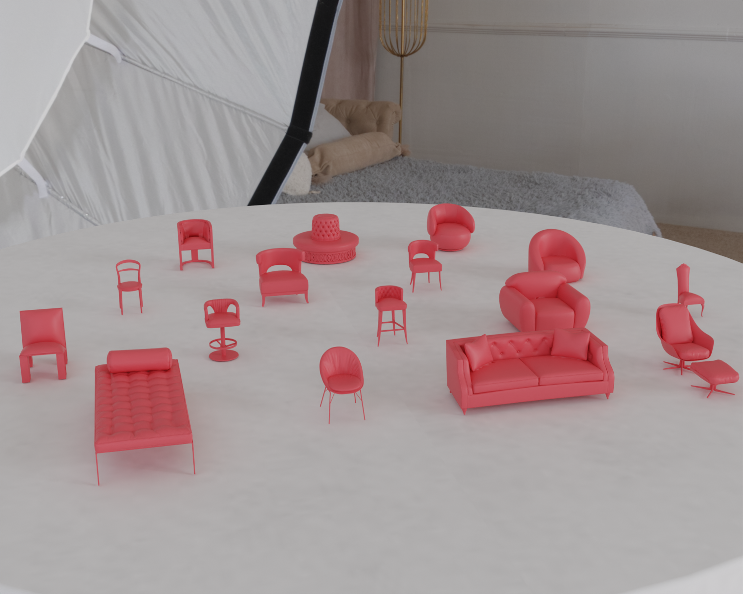 Luxury Chairs, Stools & Sofas Miniatures STL MegaPack 3 – Brabbu, Calligaris & More