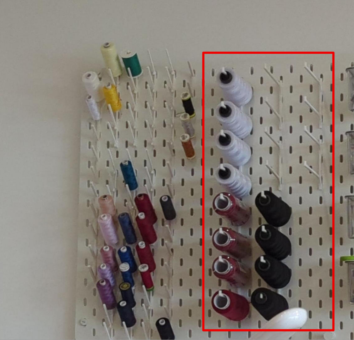 Ikea Skadis Pegboard - Overlock Sewing Thread Spool Holder