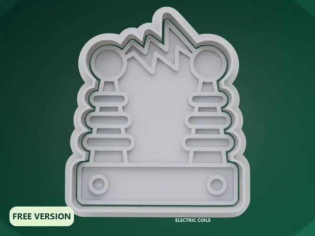 Frankenstein Laboratory Electric Coils Cookie Cutter STL – 3D Print Biscuit Mold Set