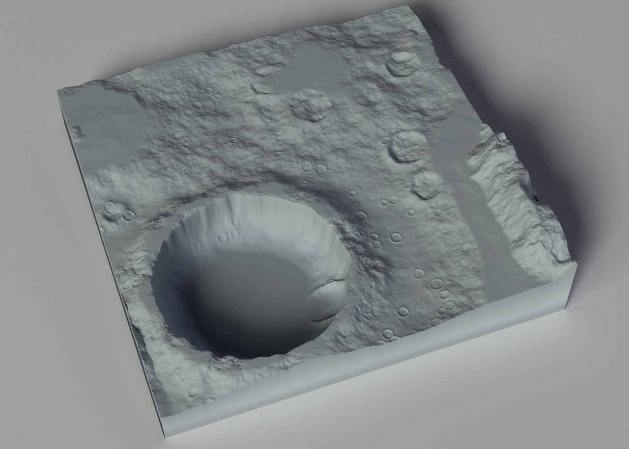 Moon Terrain with Large Crater - Wall Decor - Prop
