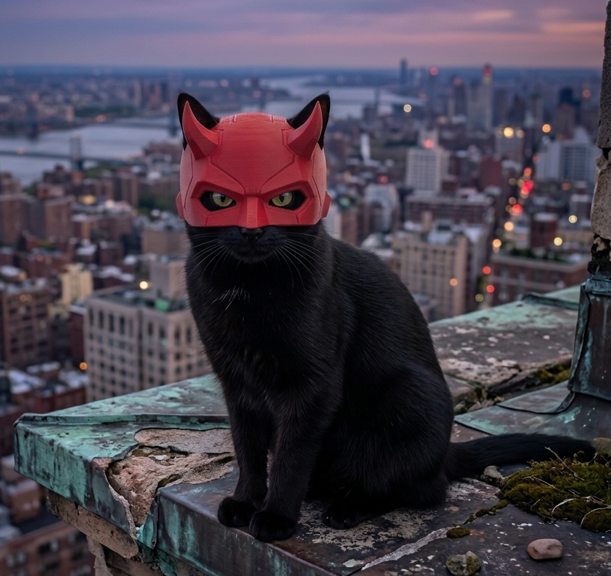 daredevil style cat helmet
