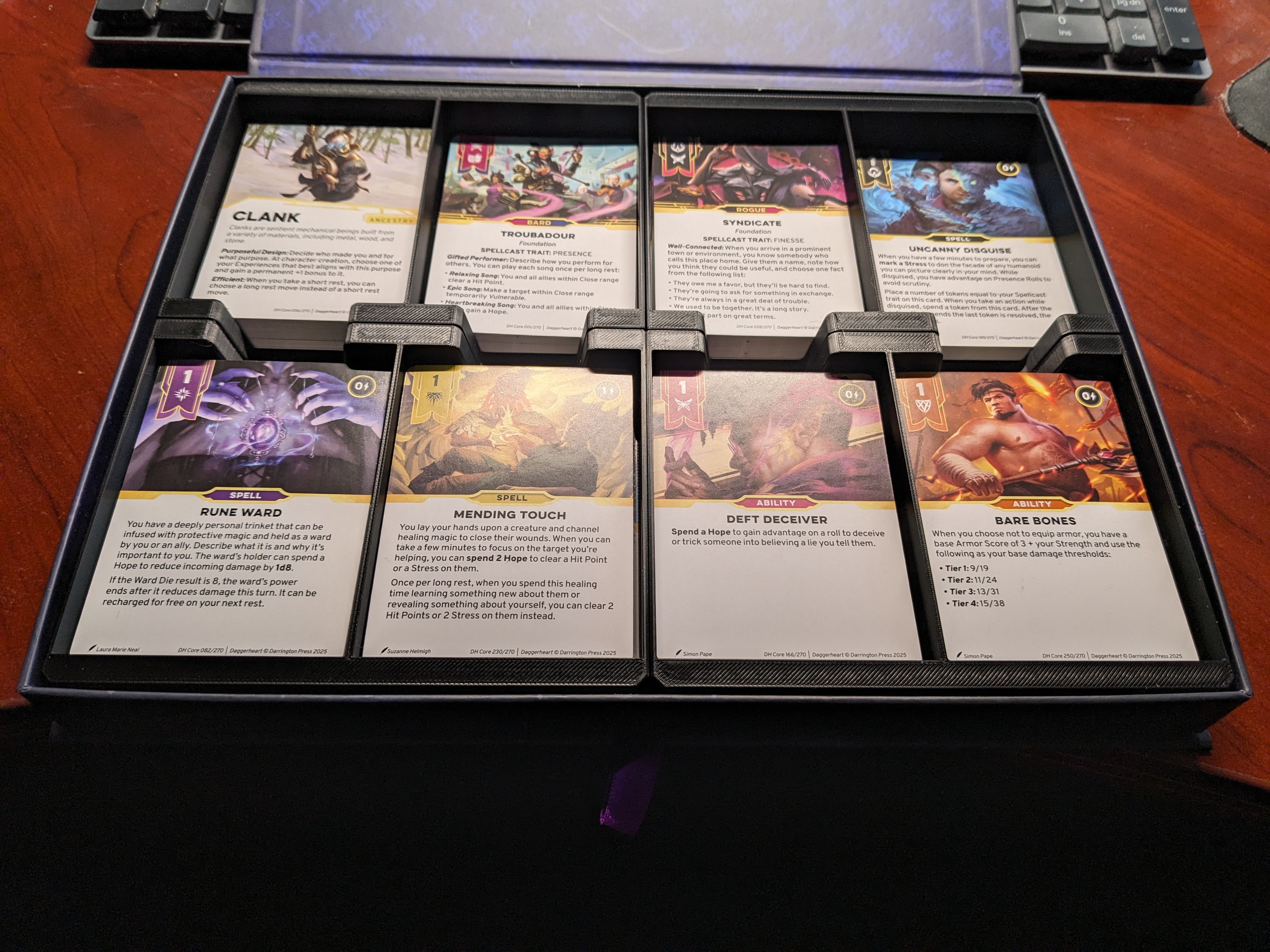 Daggerheart Standard Edition eight slot box inserts