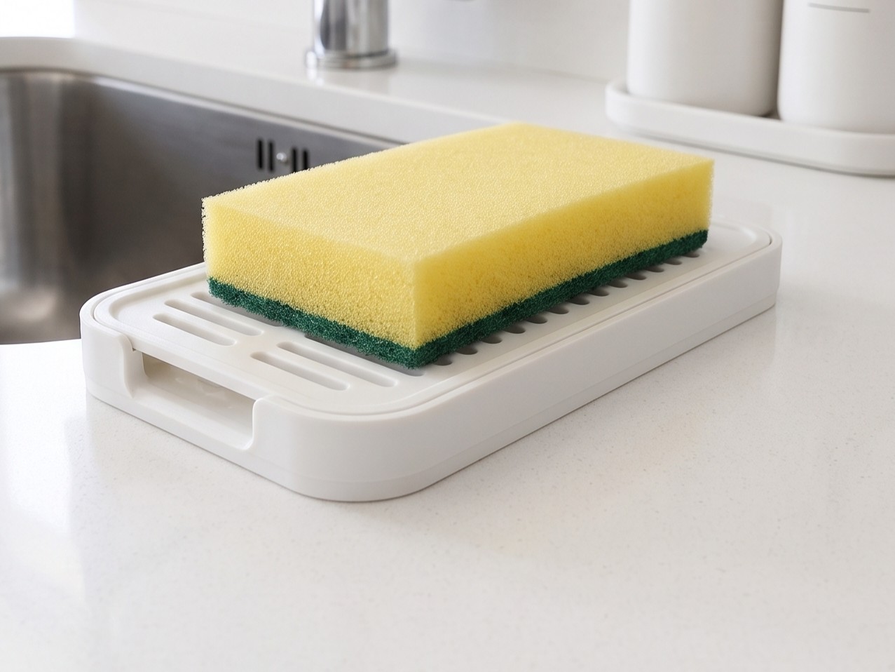 Sponge holder with tray