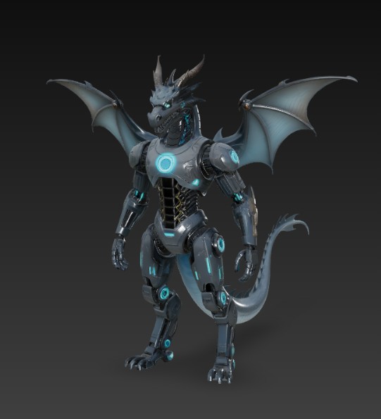 Miniatura 2 do modelo 3D cyborg dragon