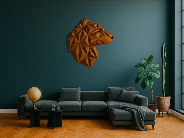 Geometric Bear head - wall design
