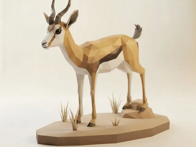 Low Poly Springbok